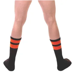 Barcode Berlin Chaussettes Gym Socks Noir-Orange fluo